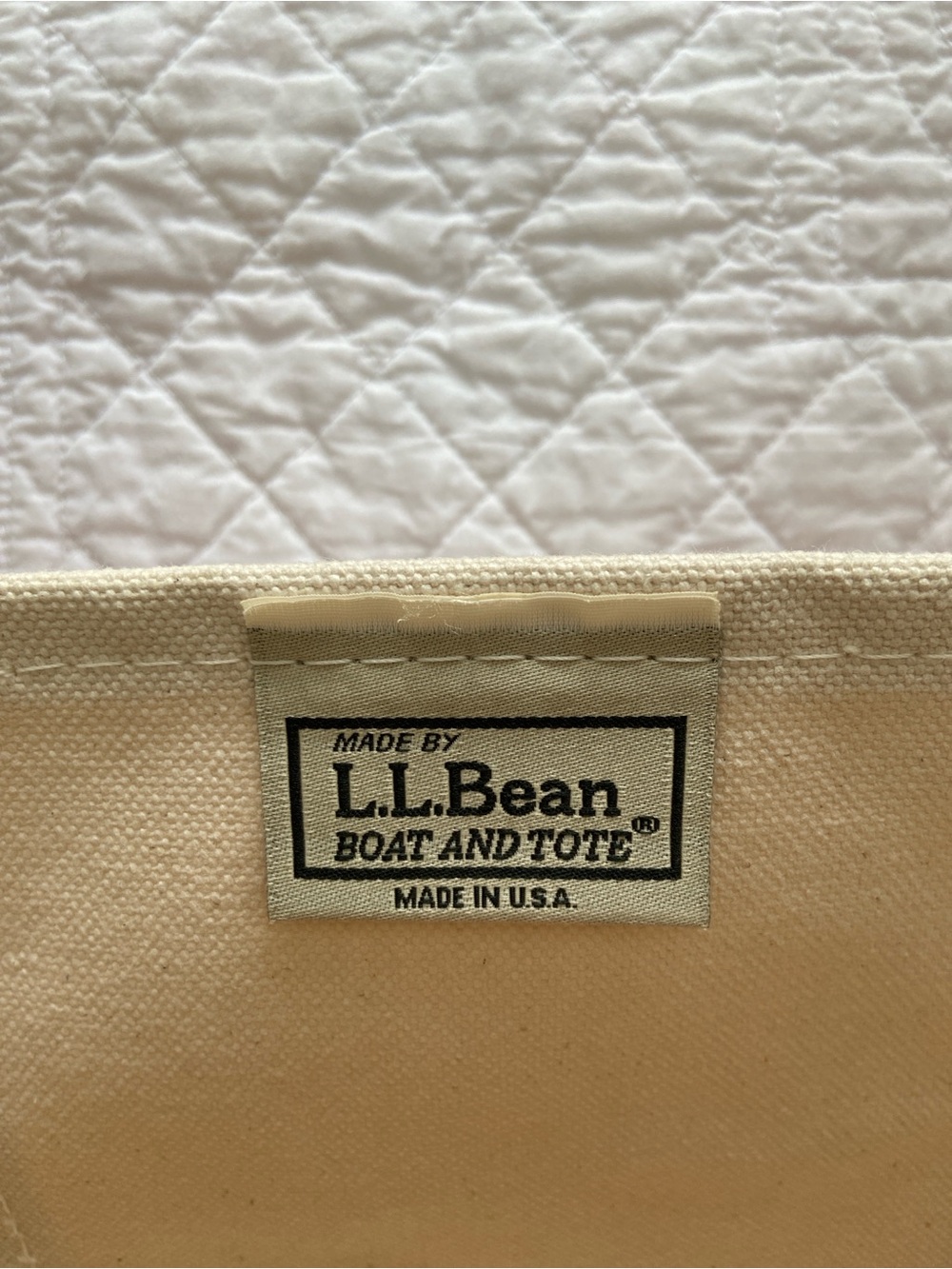 L.L. Bean Boat And Tote Canvas Bag XL Handles Y2K Cream Red NEW - Picture 3 of 16
